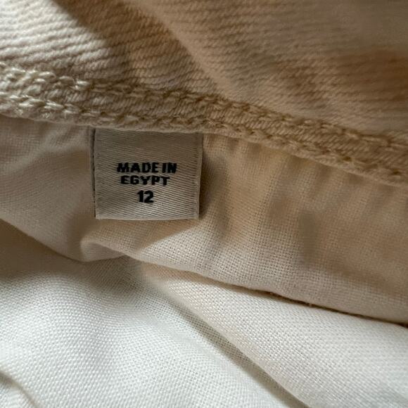 J. Jill Cotton Blend High-Rise 5-Pocket Denim Straight-Leg Jeans Womens 12 Beige - Picture 7 of 9